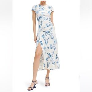 Reformation Fraser dress blue and white floral